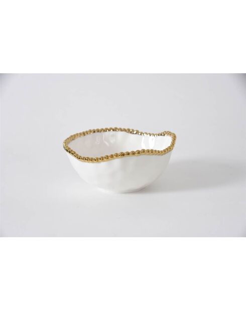 Tazón mediano blanco y dorado Golden Salerno