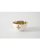 Bol pequeño FLEUR DE LYS blanco y dorado