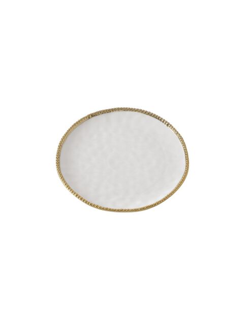 4 Salerno witte en gouden ronde dinerborden - D.27,9cm