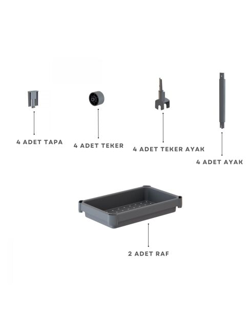 Étagère multifonctionnelle en plastique 242339 grise - 36x23x40 cm