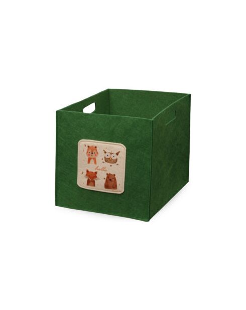 Panier en feutre HMY 6254 vert - 30x30x31 cm