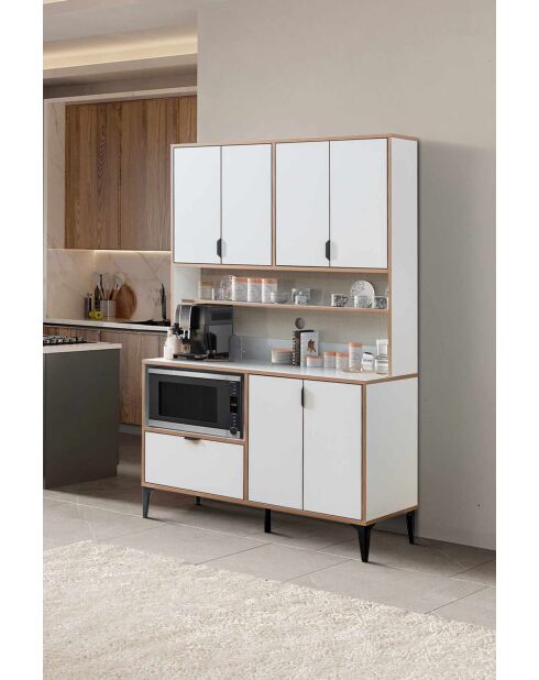 Armoire multifonctionnelle Arden Coffee blanche - 127x190x44cm