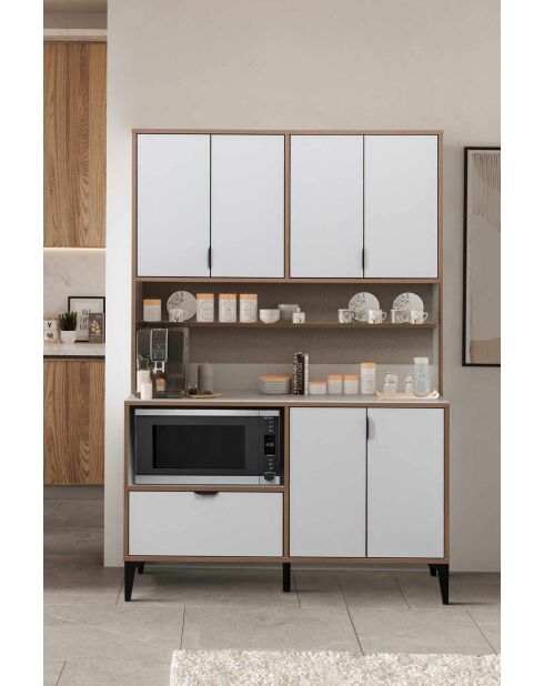 Armoire multifonctionnelle Arden Coffee blanche - 127x190x44cm