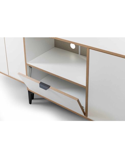 Armoire multifonctionnelle Arden Coffee blanche - 127x190x44cm