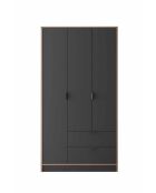 Garde robe Arden 3 anthracite - 97x182x44cm