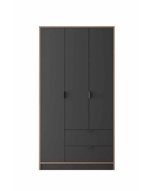 Garde robe Arden 3 anthracite - 97x182x44cm
