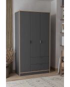 Garde robe Arden 3 anthracite - 97x182x44cm