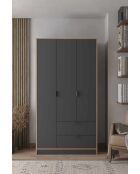 Garde robe Arden 3 anthracite - 97x182x44cm