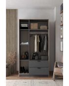 Garde robe Arden 3 anthracite - 97x182x44cm