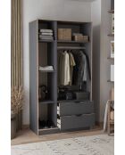 Garde robe Arden 3 anthracite - 97x182x44cm