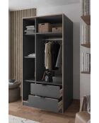 Garde robe Arden 3 anthracite - 97x182x44cm