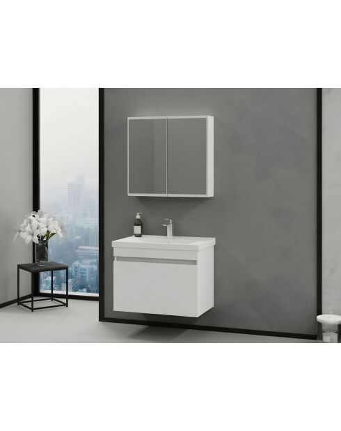 Ensemble de meubles de salle de bain (2 pièces) Bellezza 80 blanc mat - 77x70x14cm