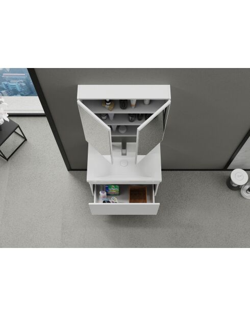 Ensemble de meubles de salle de bain (2 pièces) Bellezza 80 blanc mat - 77x70x14cm