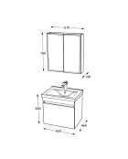 Ensemble de meubles de salle de bain (2 pièces) Bellezza 80 blanc mat - 77x70x14cm