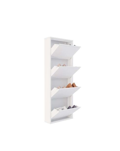 Meuble à chaussures 4 Piece Metal blanc - 50x136x15 cm