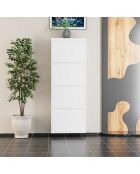 Meuble à chaussures 4 Piece Metal blanc - 50x136x15 cm