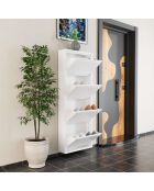 Meuble à chaussures 4 Piece Metal blanc - 50x136x15 cm