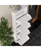 Meuble à chaussures 4 Piece Metal blanc - 50x136x15 cm