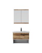 Ensemble de meubles de salle de bain (2 pièces) Blanc 80 pin - 60x70x14cm