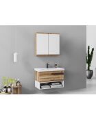 Ensemble de meubles de salle de bain (2 pièces) Blanc 80 pin - 60x70x14cm