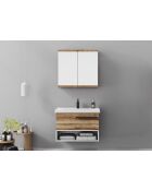 Ensemble de meubles de salle de bain (2 pièces) Blanc 80 pin - 60x70x14cm