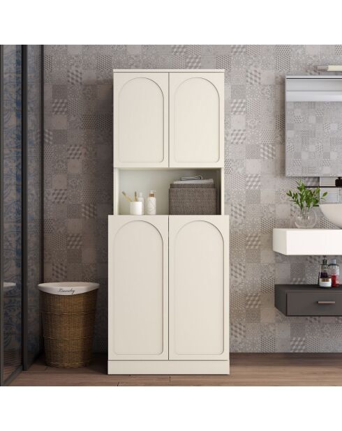 Meuble pour machine à laver Lyon 73 crème - 70x183x73 cm