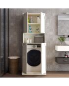 Meuble pour machine à laver Lyon 73 crème - 70x183x73 cm