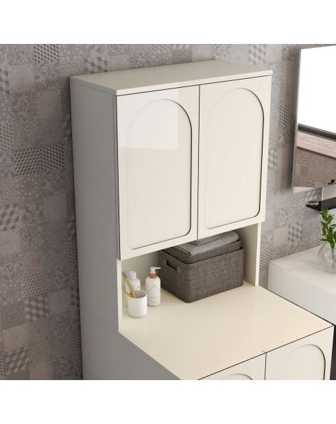 Meuble pour machine à laver Lyon 73 crème - 70x183x73 cm