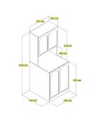 Meuble pour machine à laver Lyon 73 crème - 70x183x73 cm