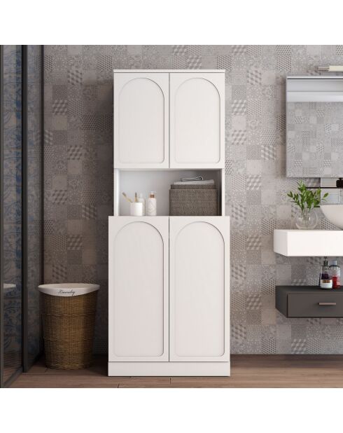 Meuble pour machine à laver Lyon 73 blanc - 70x183x73 cm