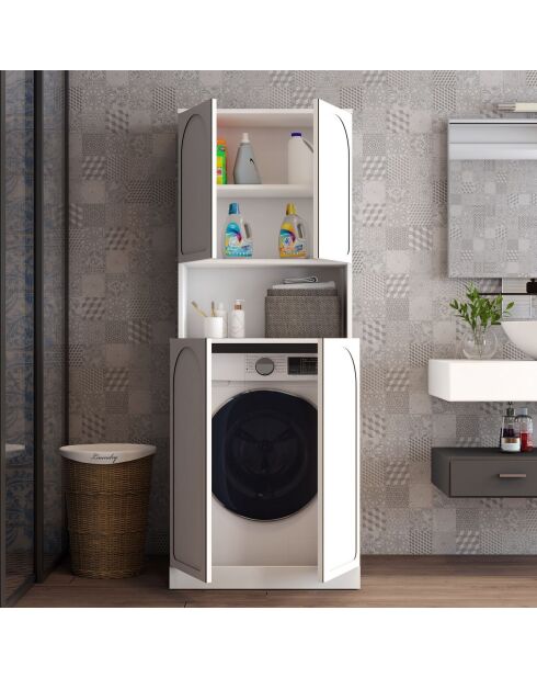 Meuble pour machine à laver Lyon 73 blanc - 70x183x73 cm