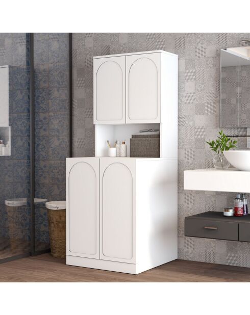 Meuble pour machine à laver Lyon 73 blanc - 70x183x73 cm