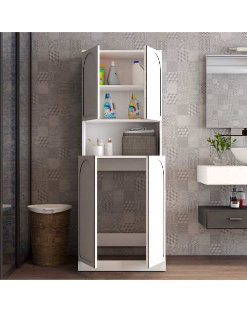 Meuble pour machine à laver Lyon 73 blanc - 70x183x73 cm