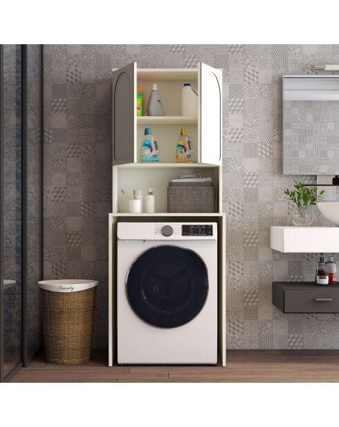 Meuble pour machine à laver Lyon 60 crème - 70x183x60 cm