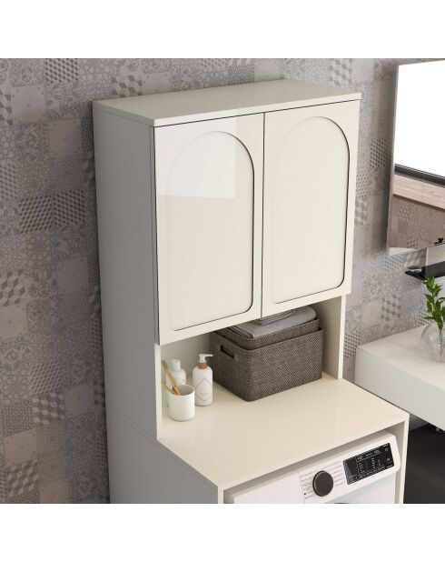 Meuble pour machine à laver Lyon 60 crème - 70x183x60 cm