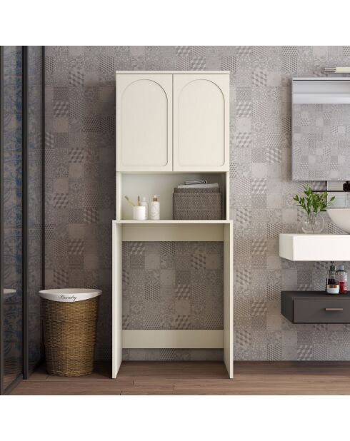 Meuble pour machine à laver Lyon 60 crème - 70x183x60 cm