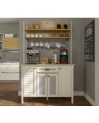 Meuble bar à café FRN 21027 1 crème/chêne/blanc - 125,4x210,3x52,1cm