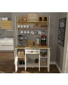 Meuble bar à café FRN 21027 1 crème/chêne/blanc - 125,4x210,3x52,1cm