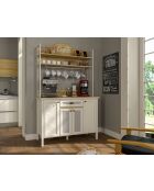 Meuble bar à café FRN 21027 1 crème/chêne/blanc - 125,4x210,3x52,1cm