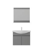 Ensemble de meubles de salle de bain (2 pièces) Mare 80 gris mat - 74,2x70x12 cm