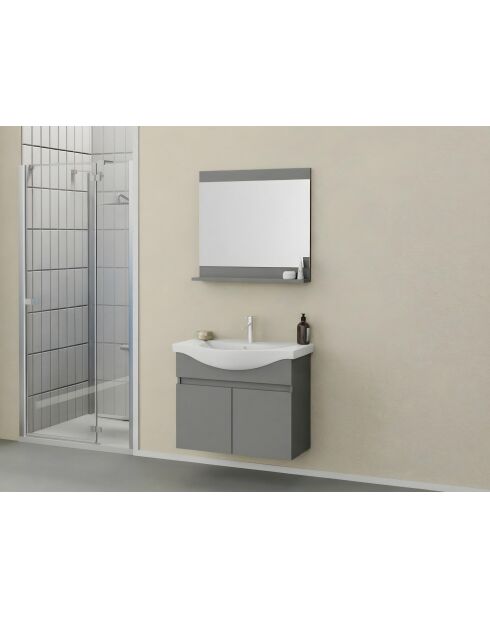 Ensemble de meubles de salle de bain (2 pièces) Mare 80 gris mat - 74,2x70x12 cm