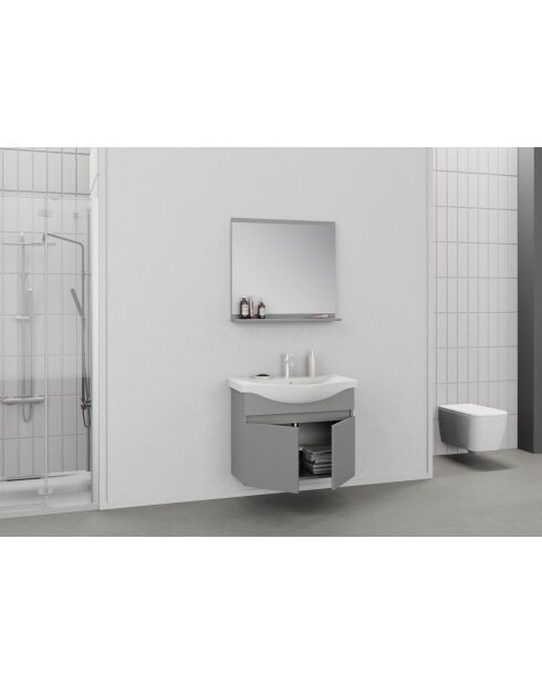 Ensemble de meubles de salle de bain (2 pièces) Mare 80 gris mat - 74,2x70x12 cm