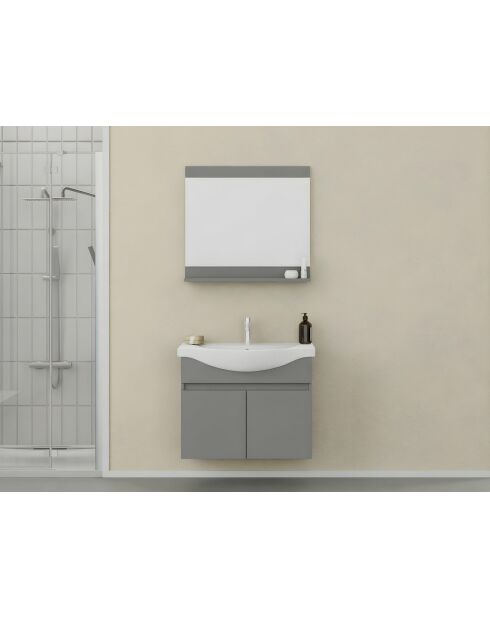 Ensemble de meubles de salle de bain (2 pièces) Mare 80 gris mat - 74,2x70x12 cm