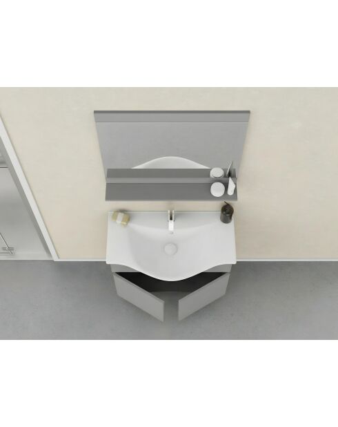 Ensemble de meubles de salle de bain (2 pièces) Mare 80 gris mat - 74,2x70x12 cm