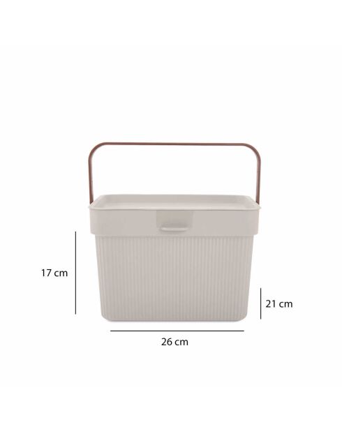 Boîte de rangement 241804 crème - 17x26x21 cm