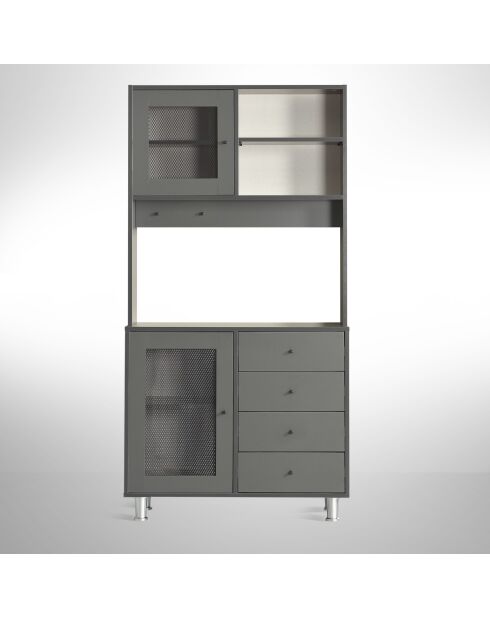 Armoire multifonctionnelle Grano 96 anthracite - 96x187x40cm
