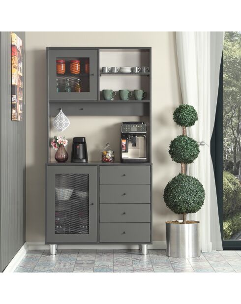 Armoire multifonctionnelle Grano 96 anthracite - 96x187x40cm