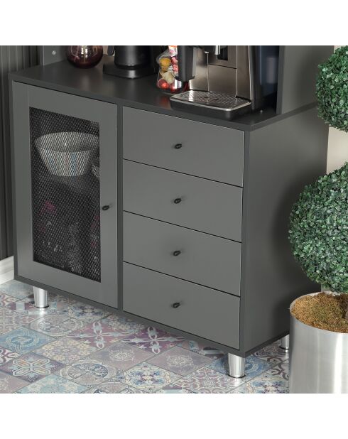 Armoire multifonctionnelle Grano 96 anthracite - 96x187x40cm