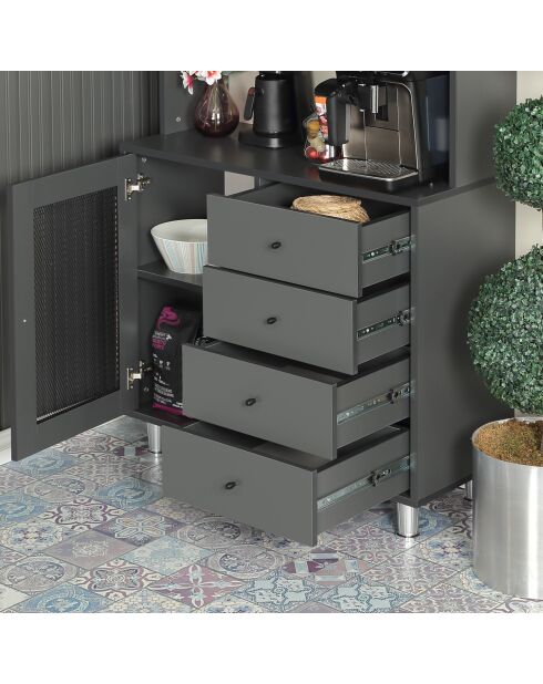 Armoire multifonctionnelle Grano 96 anthracite - 96x187x40cm