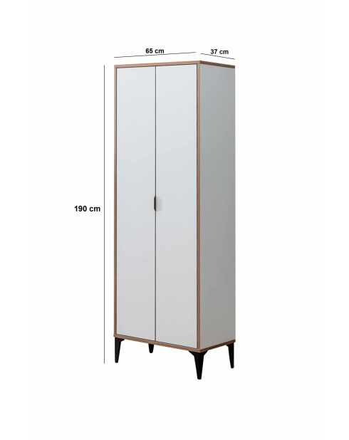 Armoire multifonctionnelle Arden blanche - 65x190  x37 cm